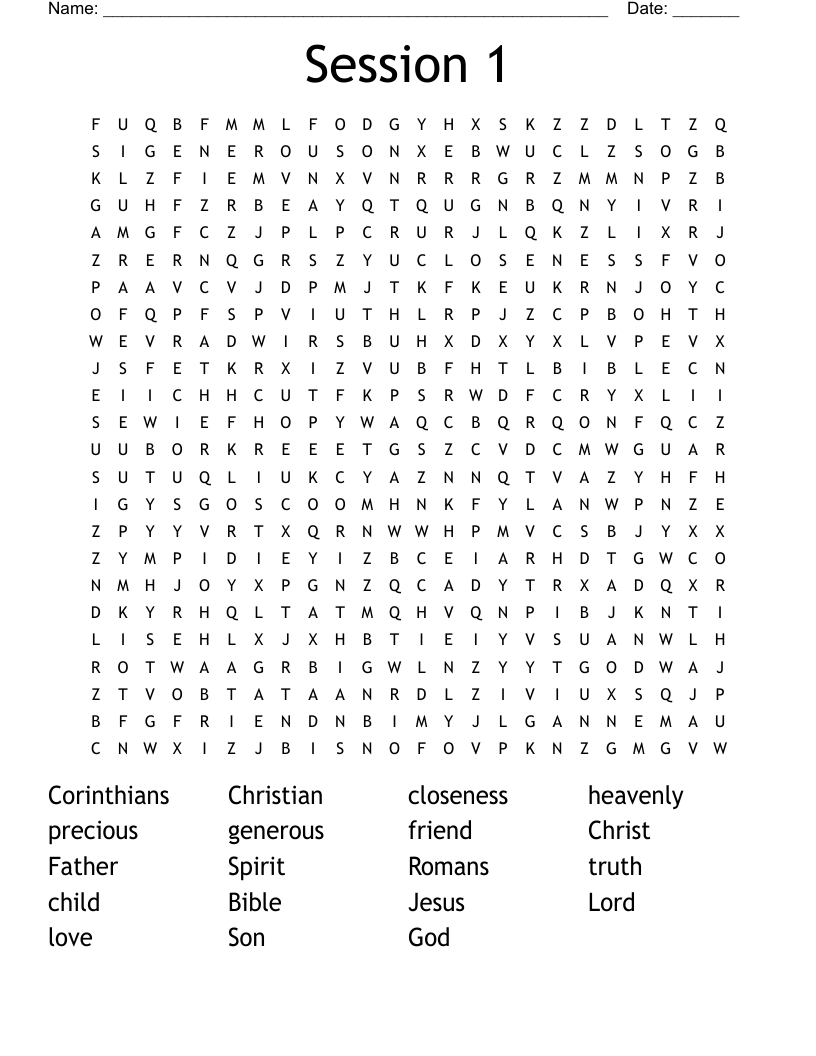 Session 1 Word Search