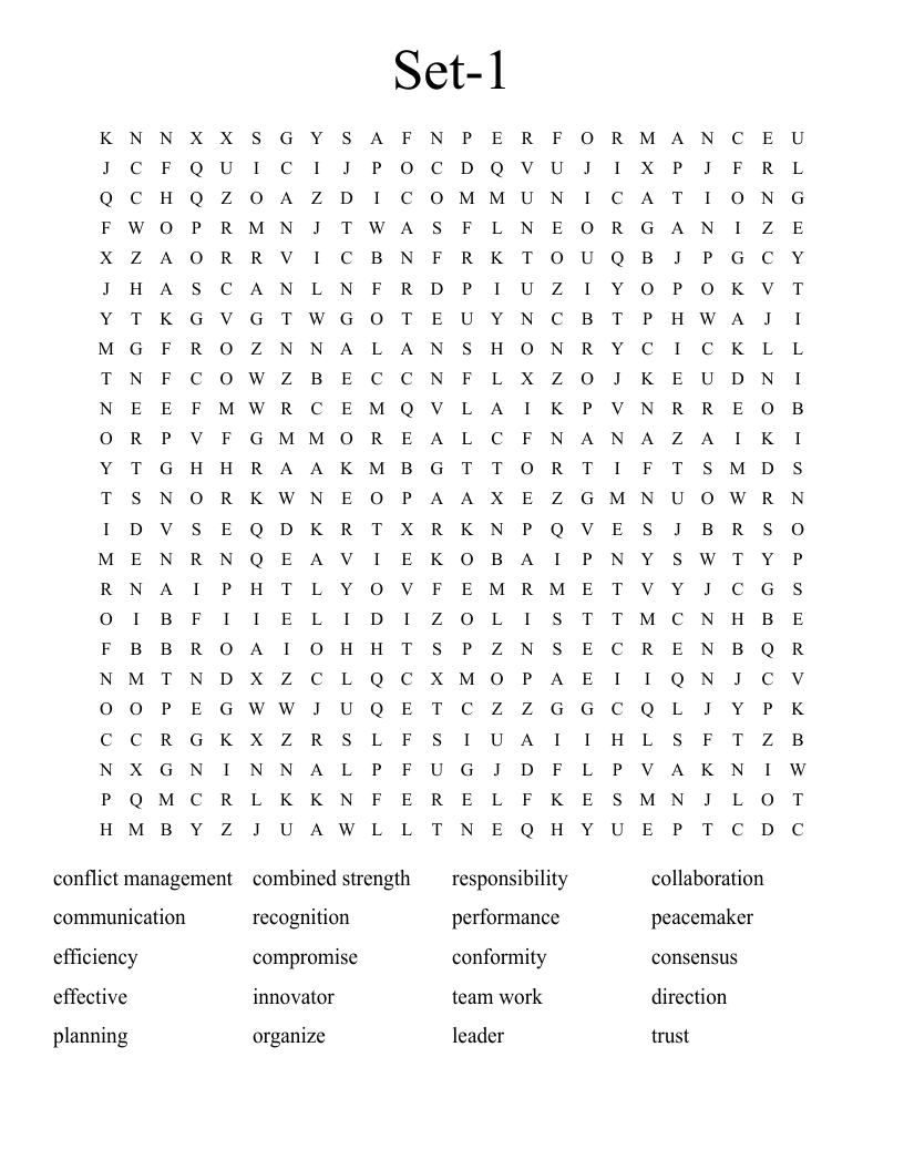 Set-1 Word Search