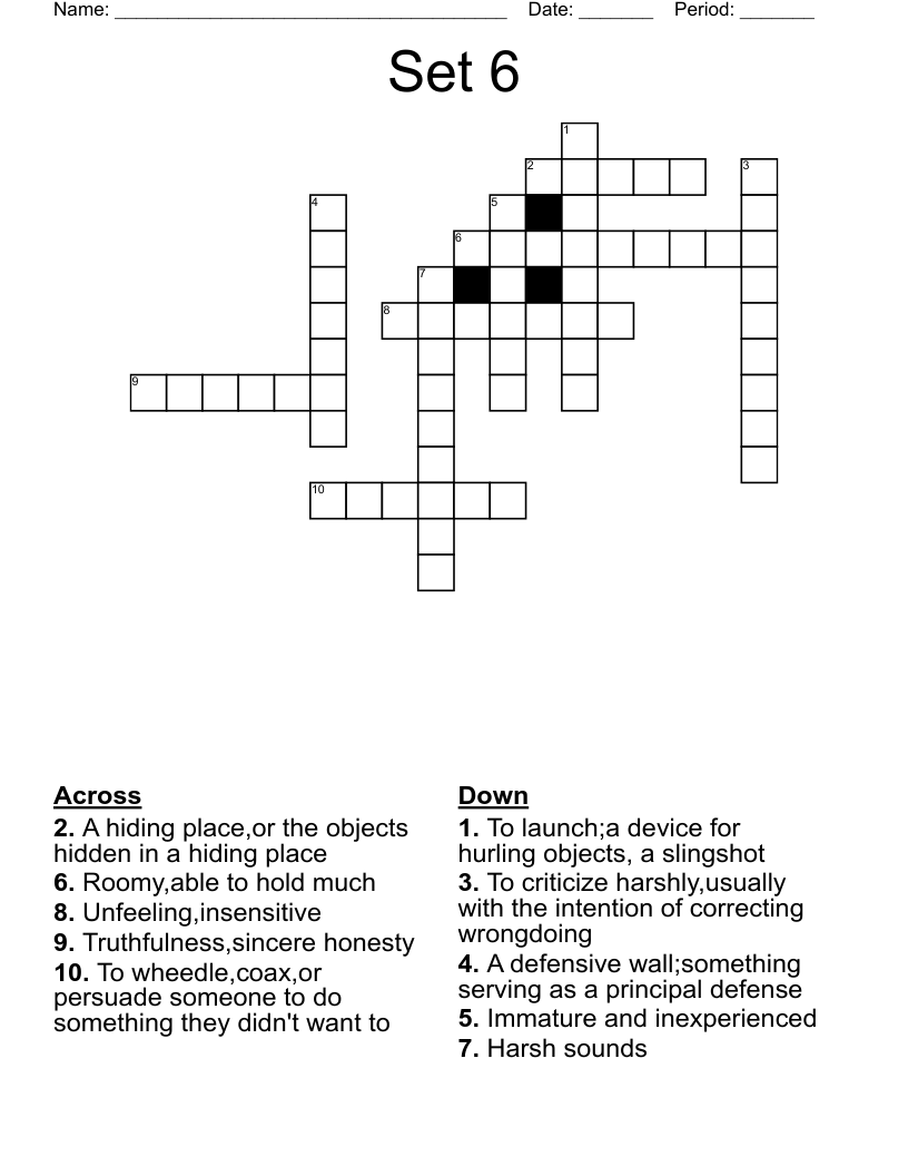 Set 6 Crossword