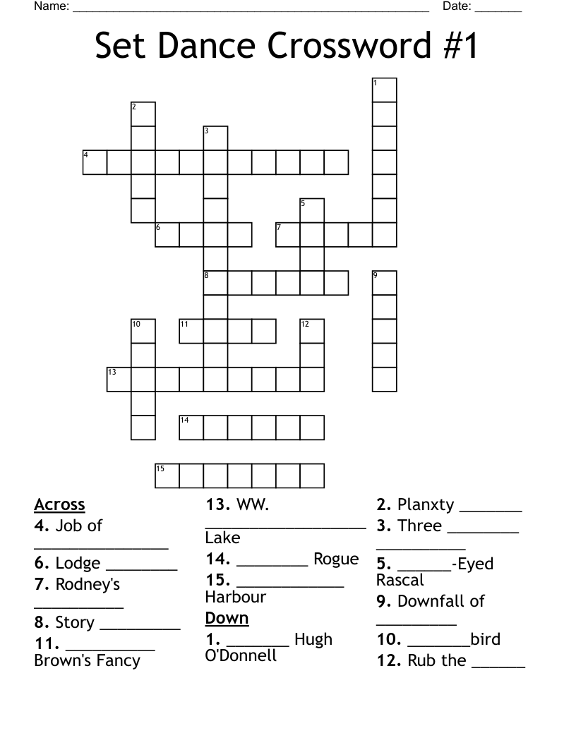 Set Dance Crossword #1