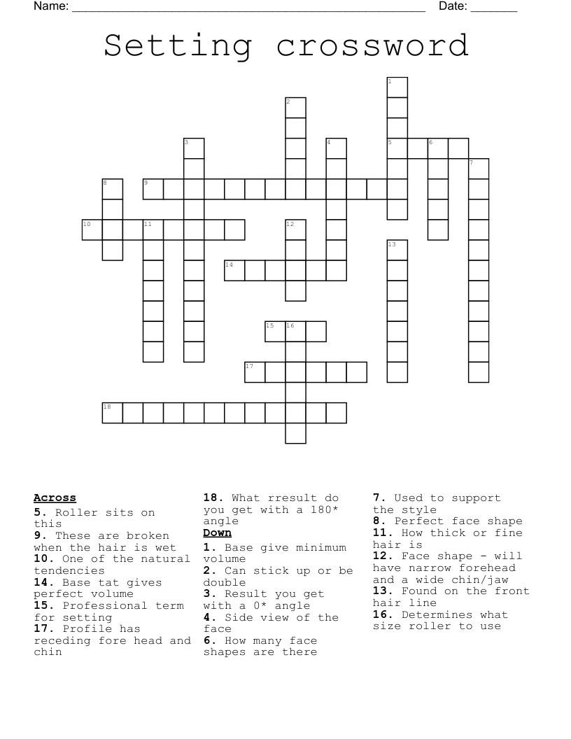 Setting crossword