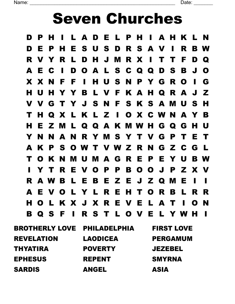 Seven Churches Word Search