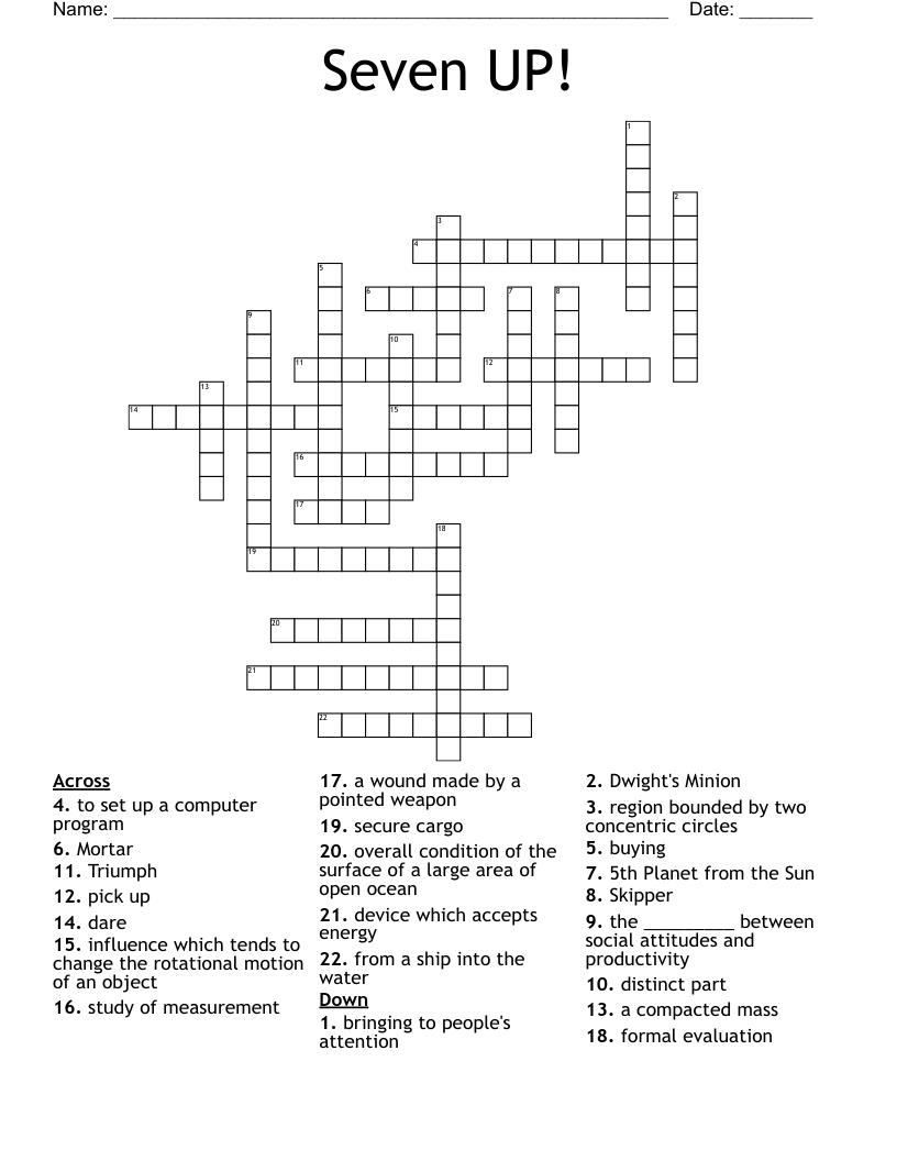 Seven UP! Crossword