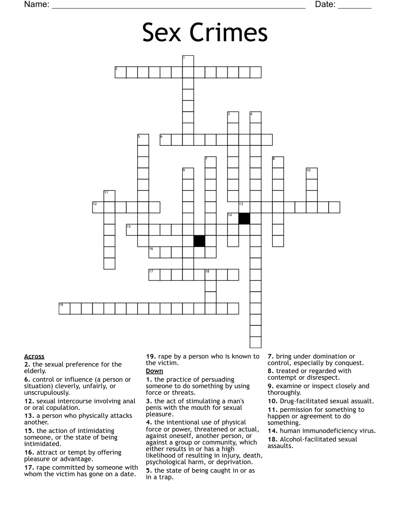 Sex Crimes Crossword