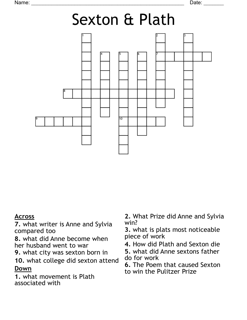 Sexton & Plath  Crossword