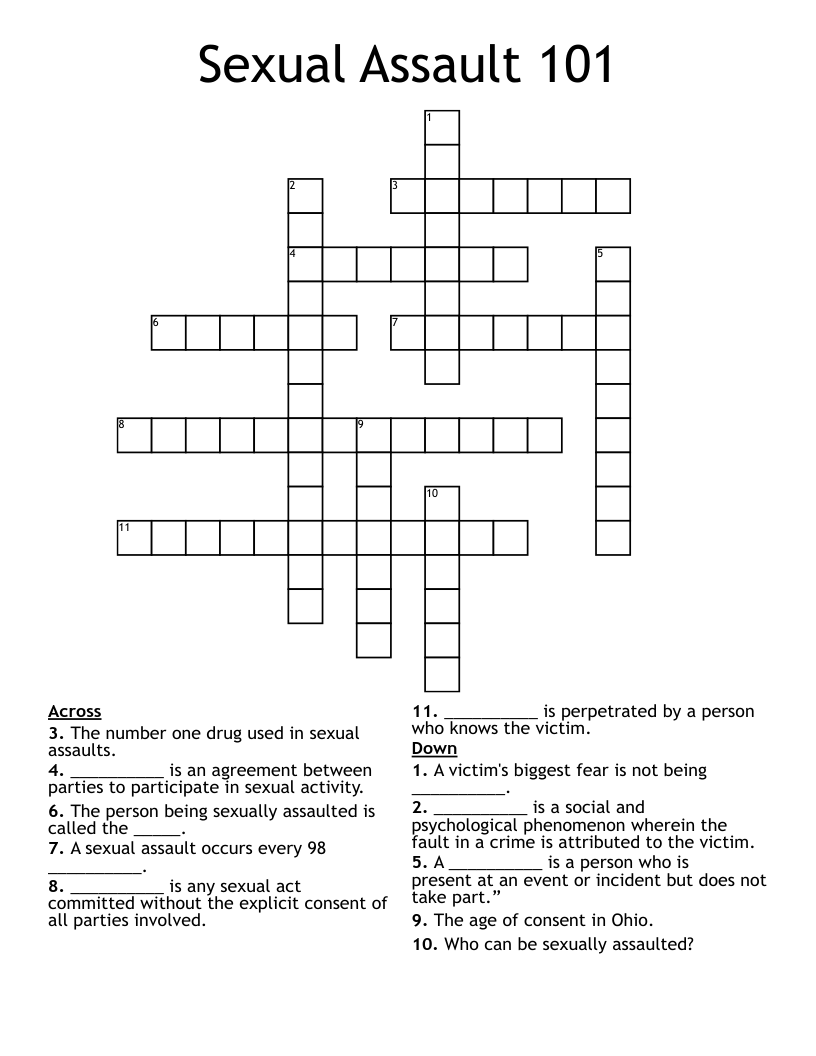 Sexual Assault 101 Crossword