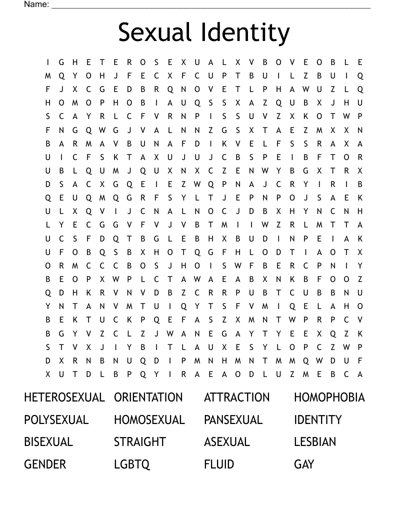 Sexual Identity Word Search
