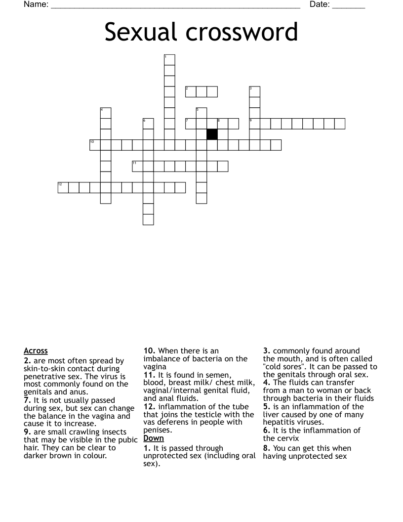Sexual crossword 