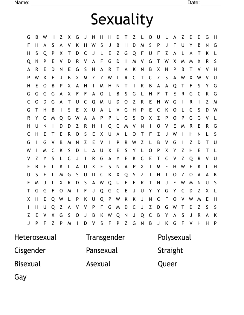 Sexuality Word Search