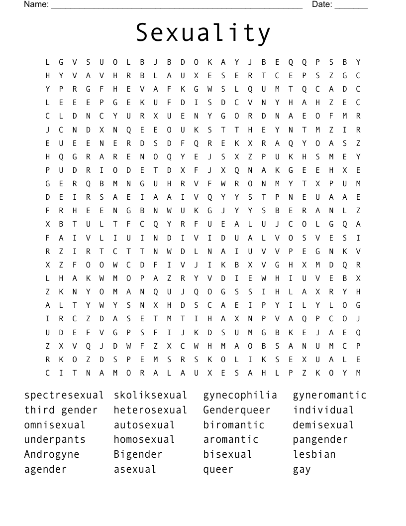 Sexuality Word Search