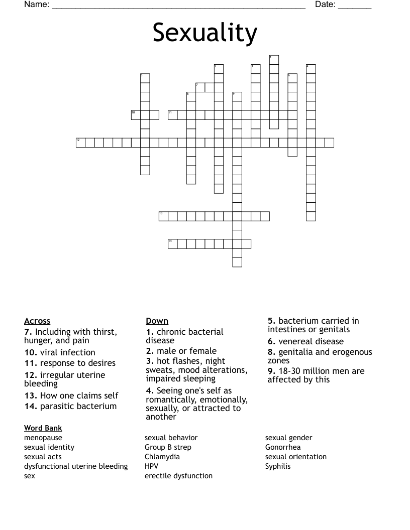 Sexuality  Crossword