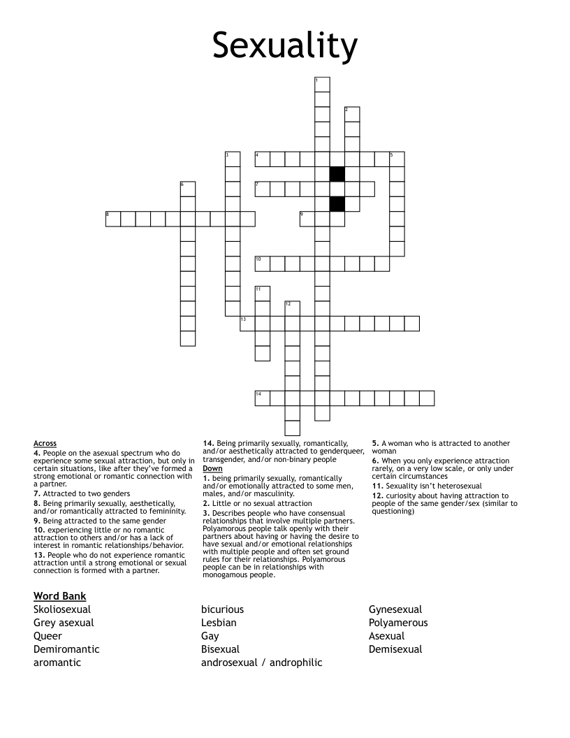 Sexuality  Crossword