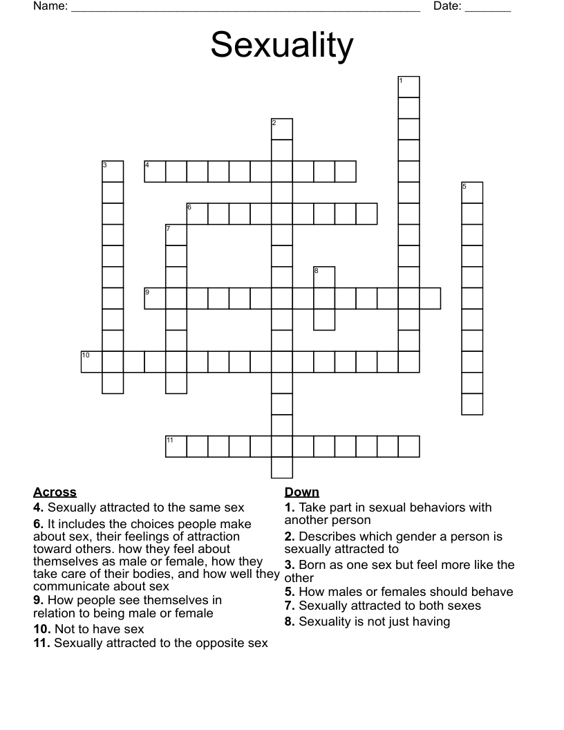 Sexuality  Crossword