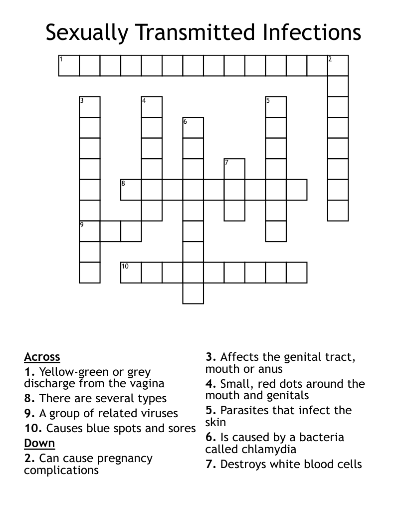 Sexually Transmitted Infections  Crossword