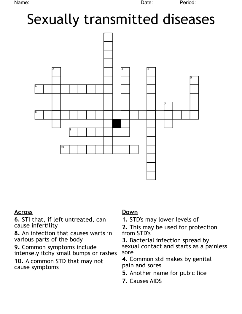 Sexually transmitted diseases  Crossword