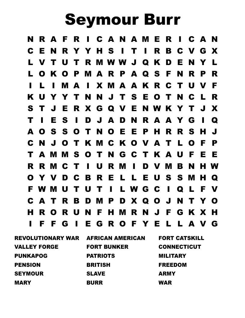 Seymour Burr Word Search