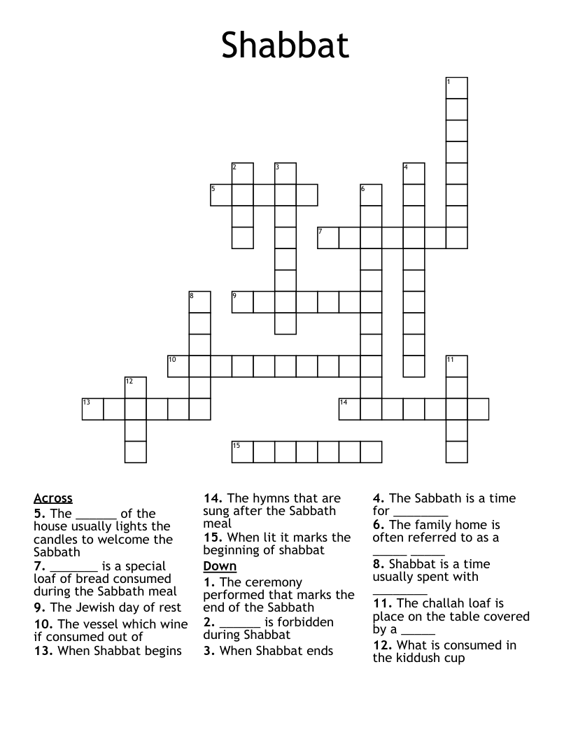 Shabbat Crossword