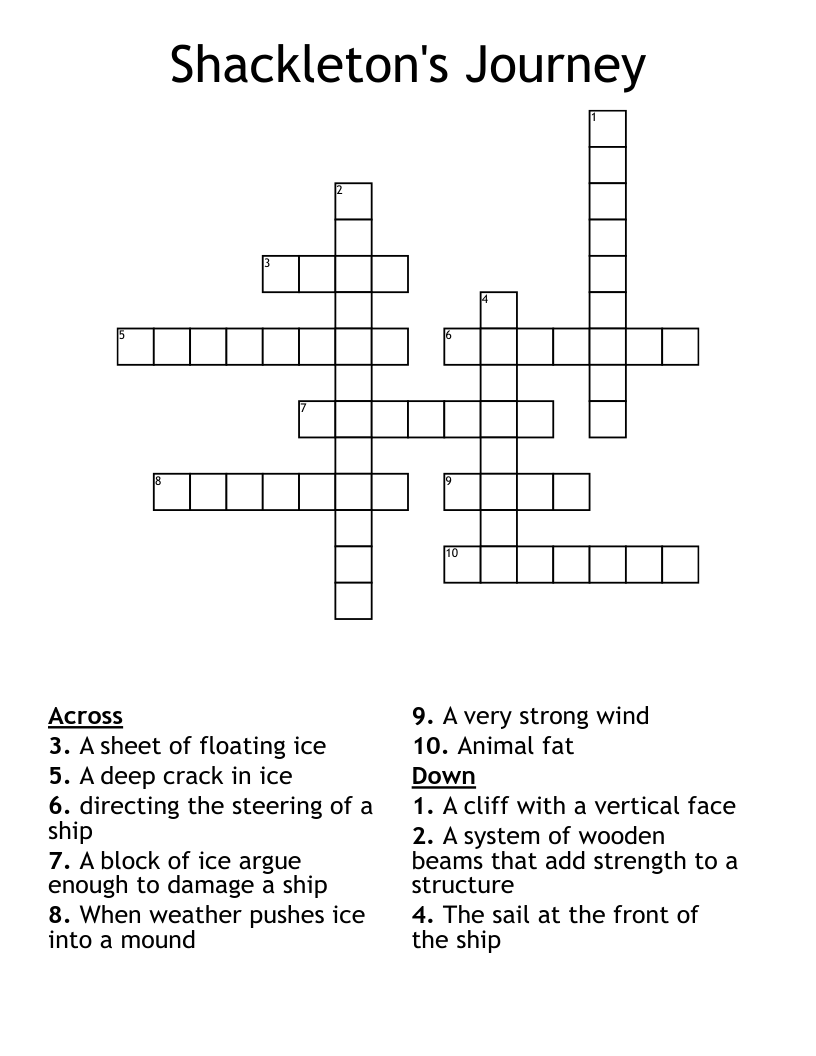 Shackleton's Journey Crossword