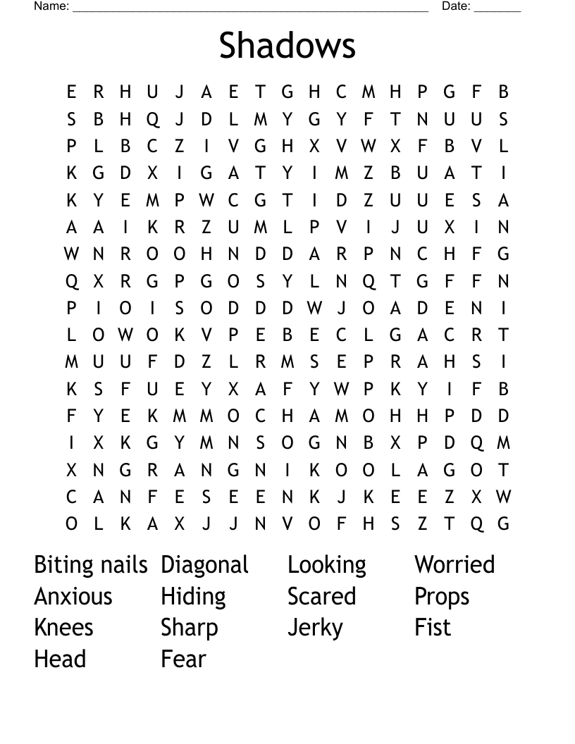 Shadows  Word Search