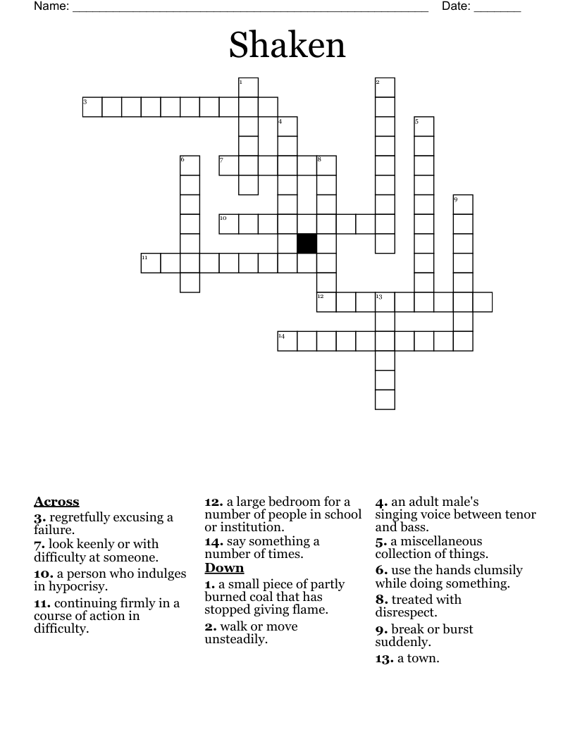 Shaken Crossword