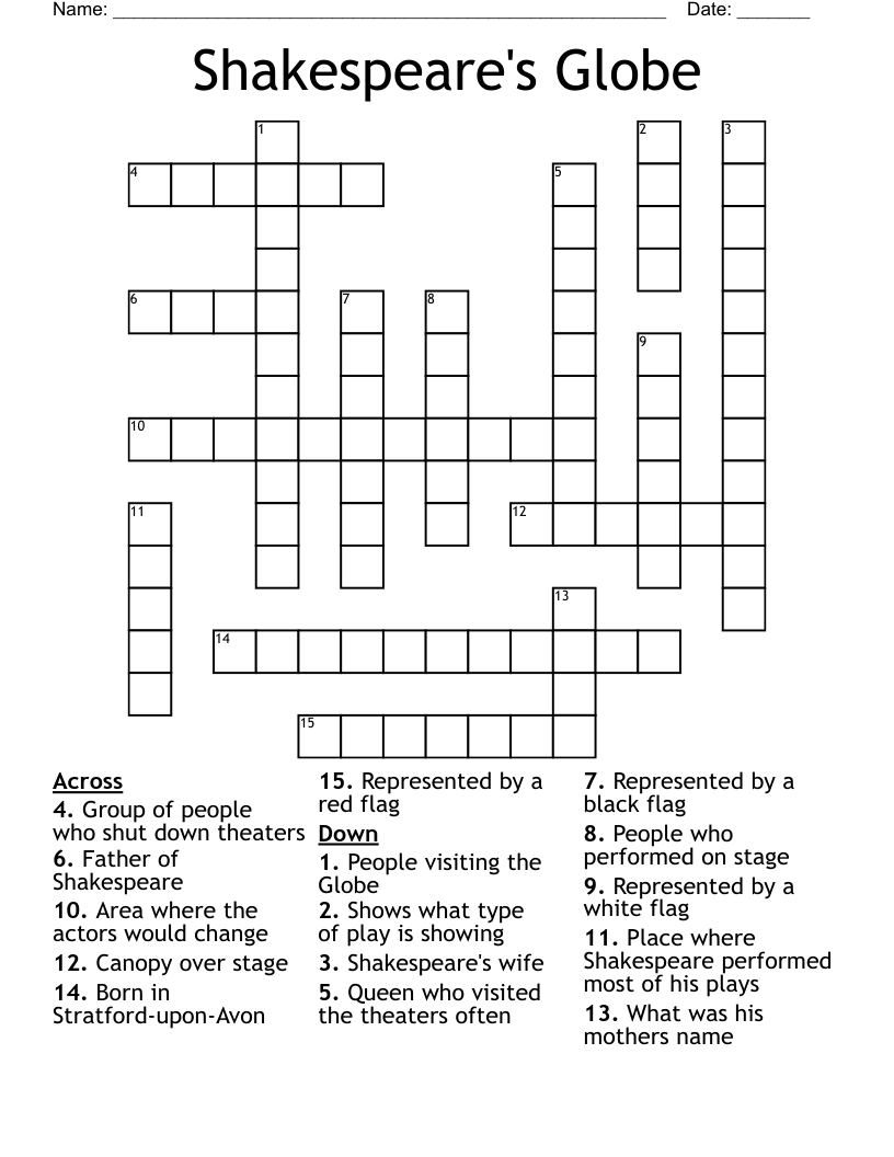 Shakespeare's Globe Crossword