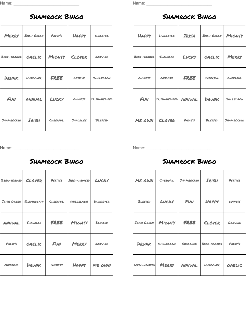Shamrock Bingo