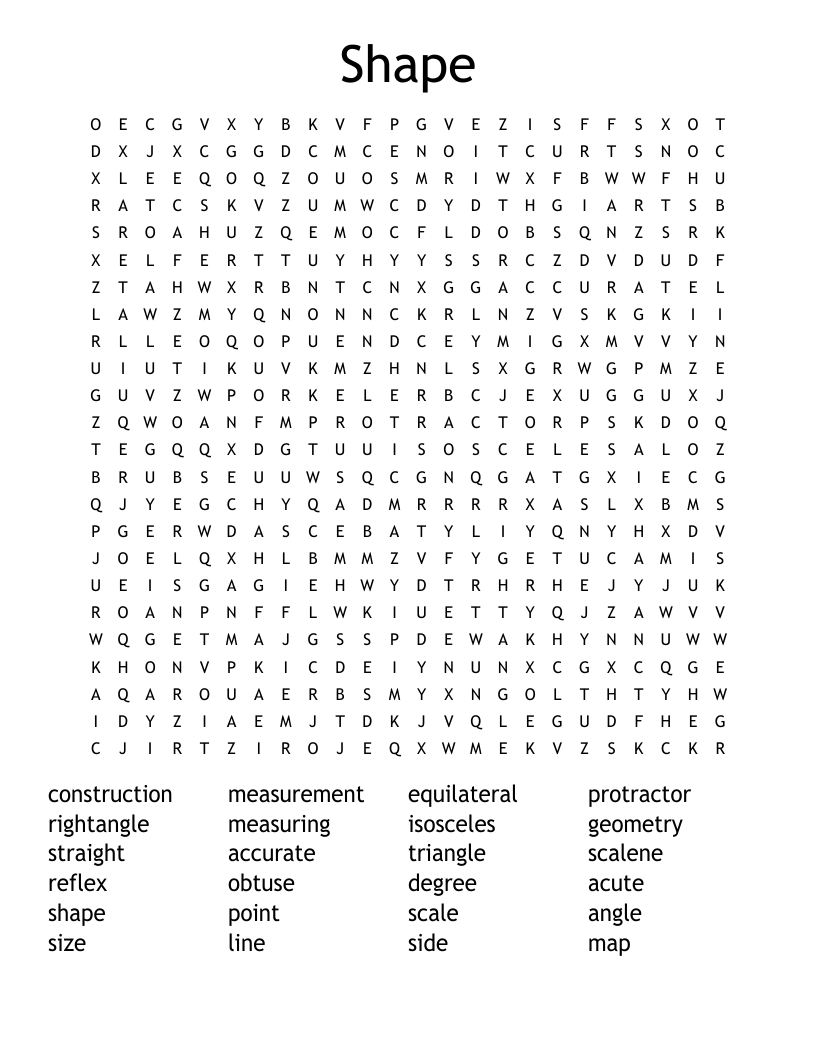 Shape Word Search