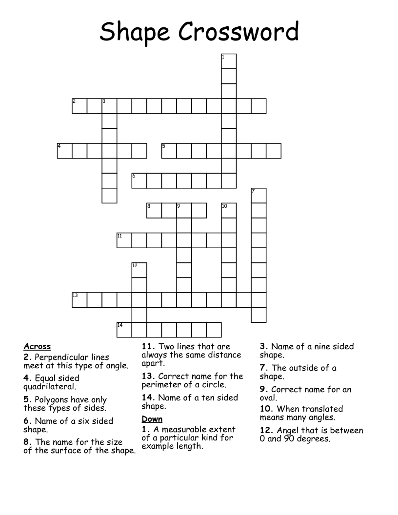 Shape Crossword