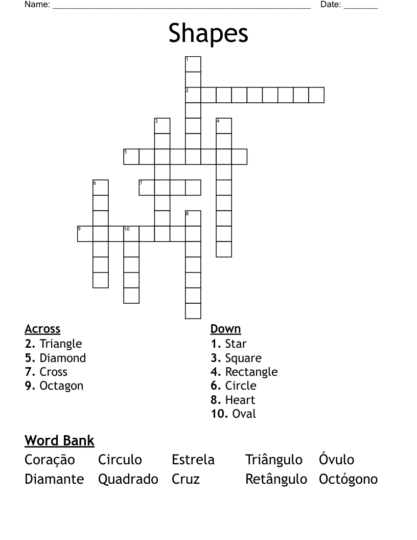 Shapes Crossword
