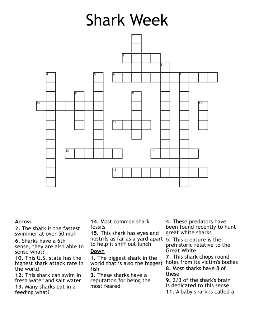Shark Week Crossword