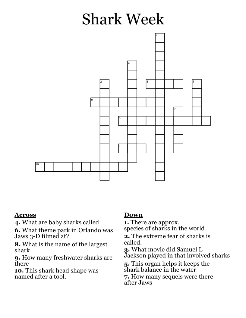 Shark Week  Crossword