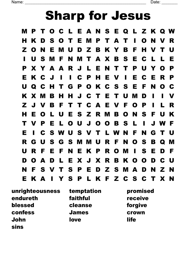Sharp for Jesus Word Search