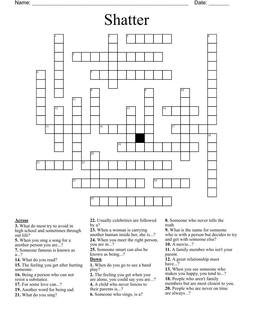 Shatter Crossword