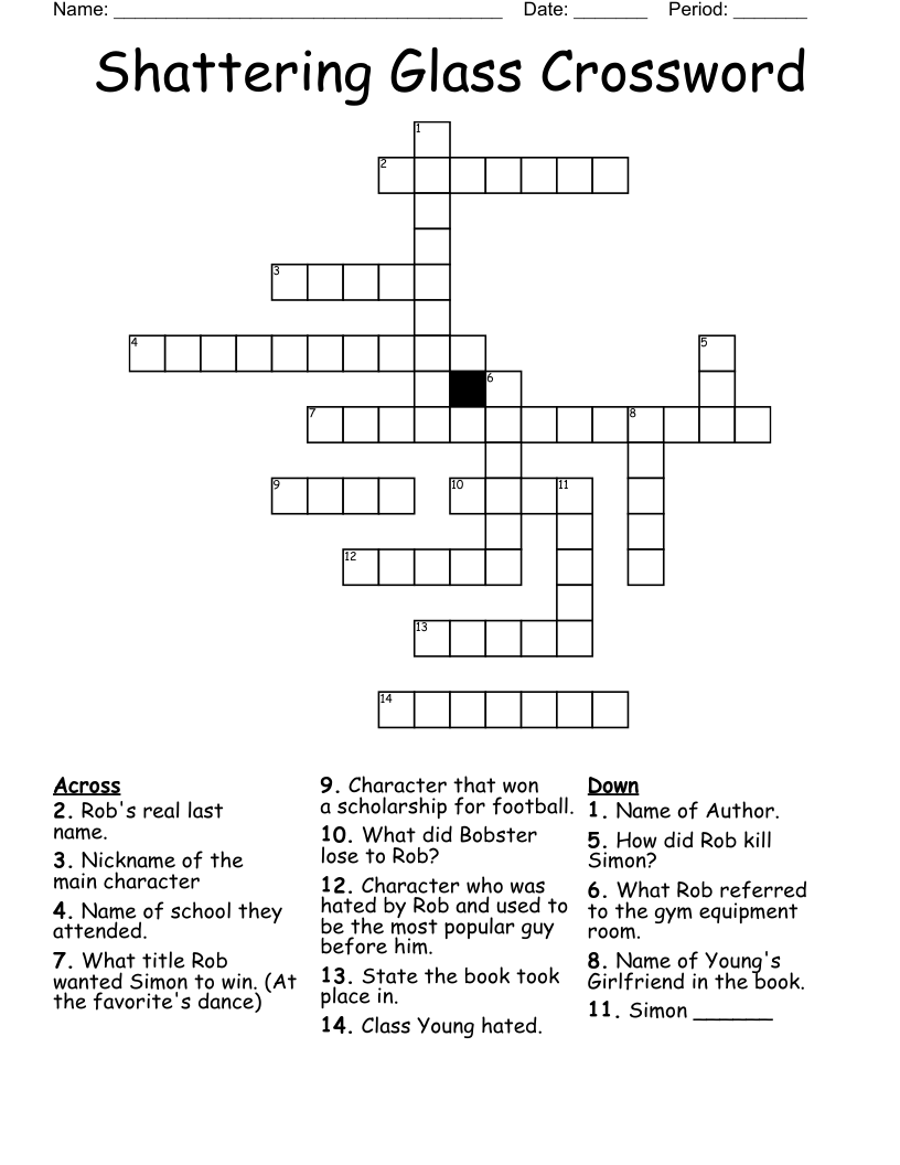 Shattering Glass Crossword