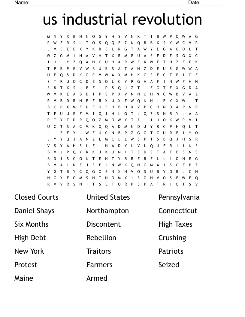 us industrial revolution Word Search
