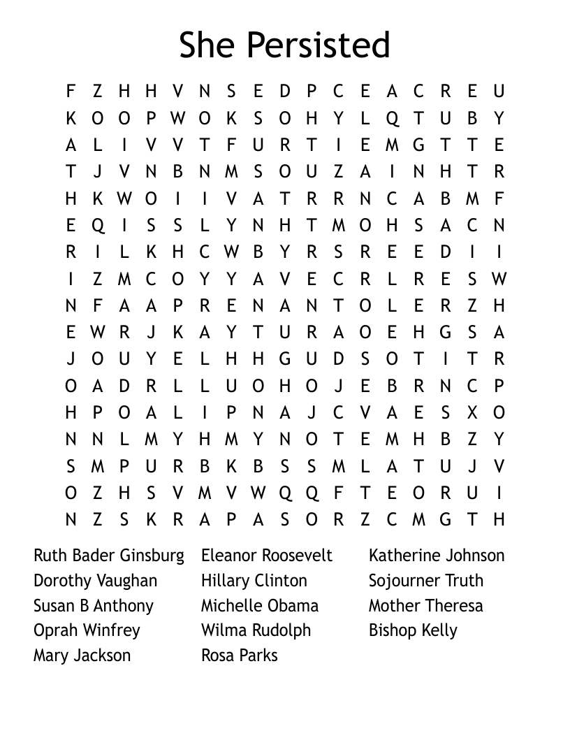 She Persisted Word Search