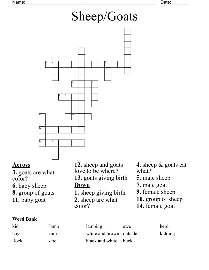 Sheep/Goats Crossword