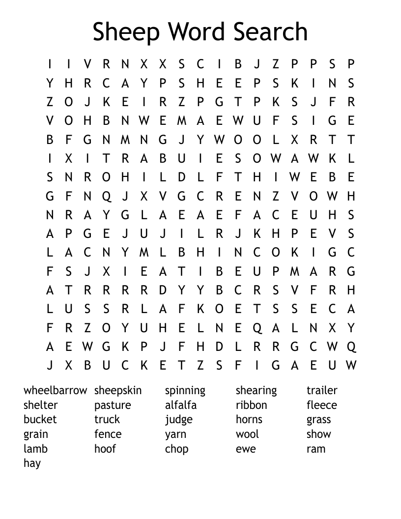 Sheep Word Search