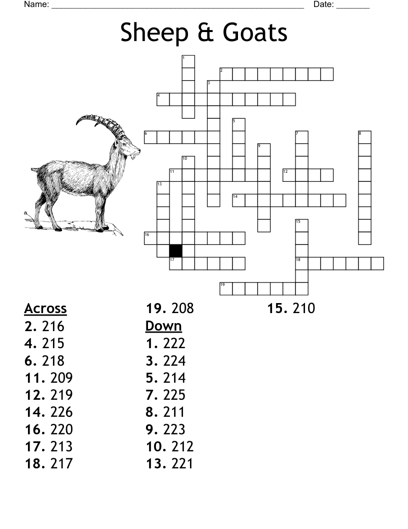 Sheep & Goats Crossword