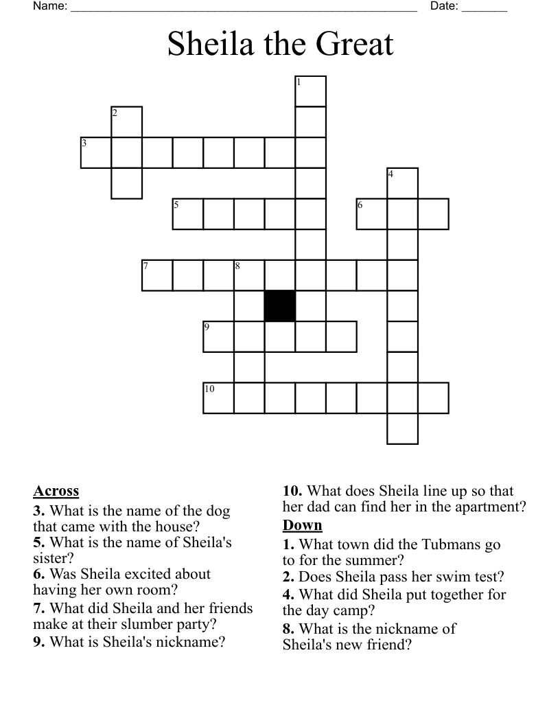 Sheila the Great Crossword