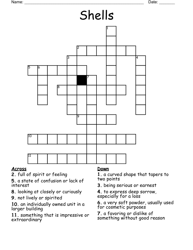 Shells Crossword