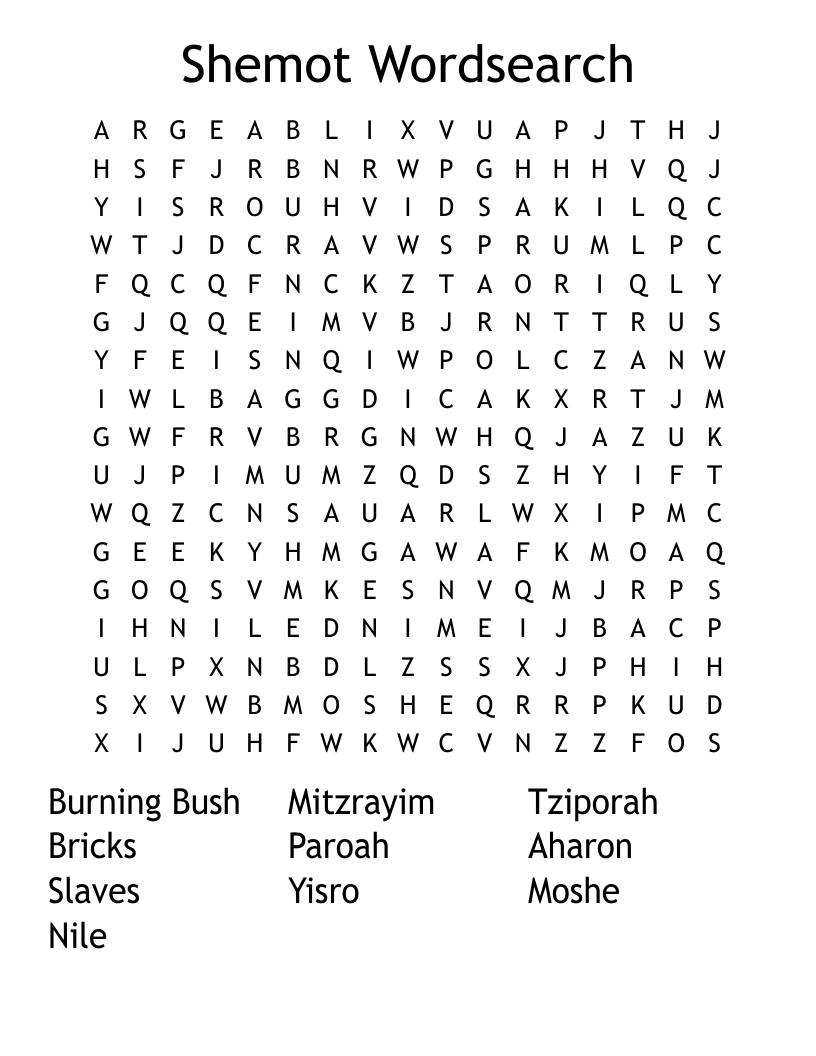 Shemot Wordsearch