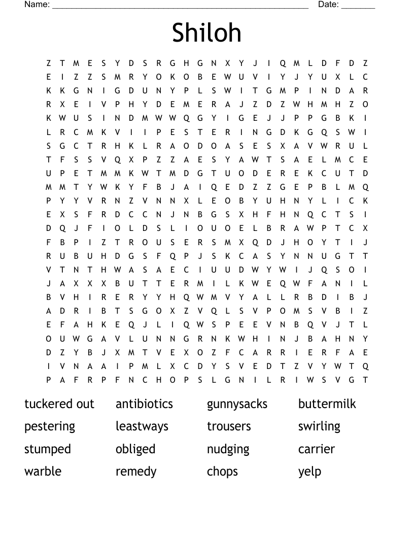 Shiloh Word Search