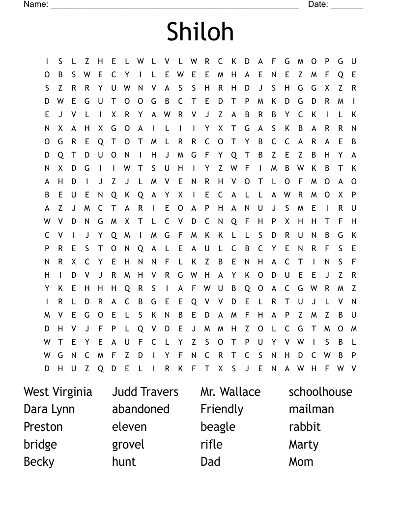 Shiloh Word Search
