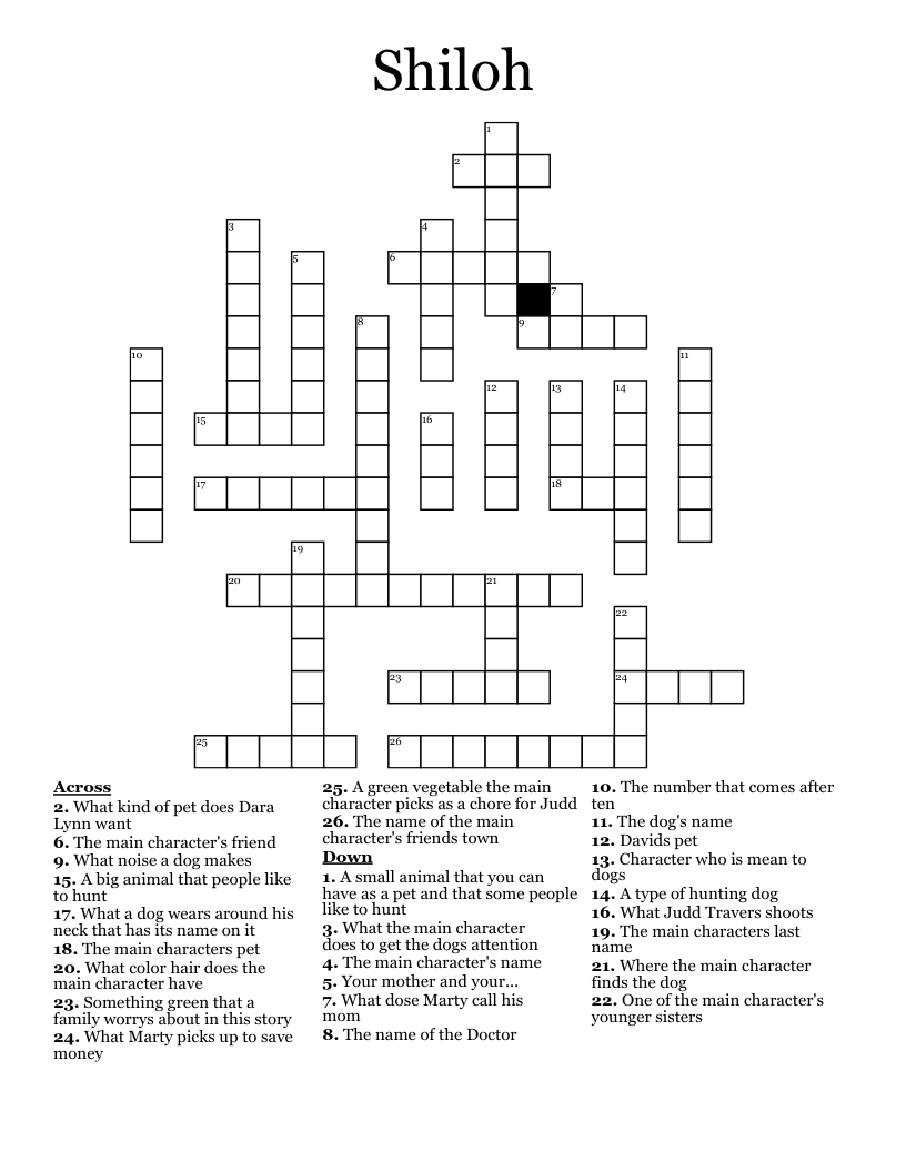 Shiloh Crossword