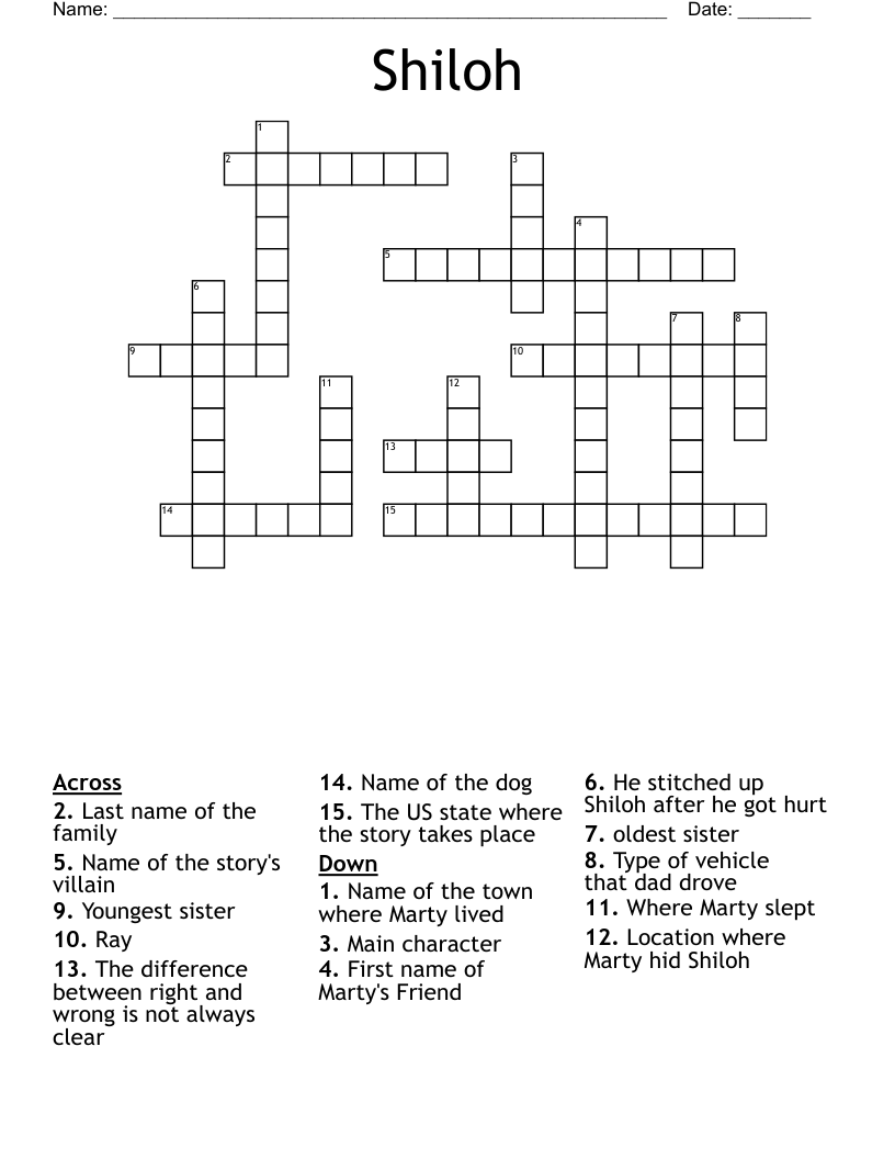 Shiloh Crossword