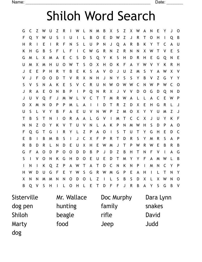 Shiloh Word Search