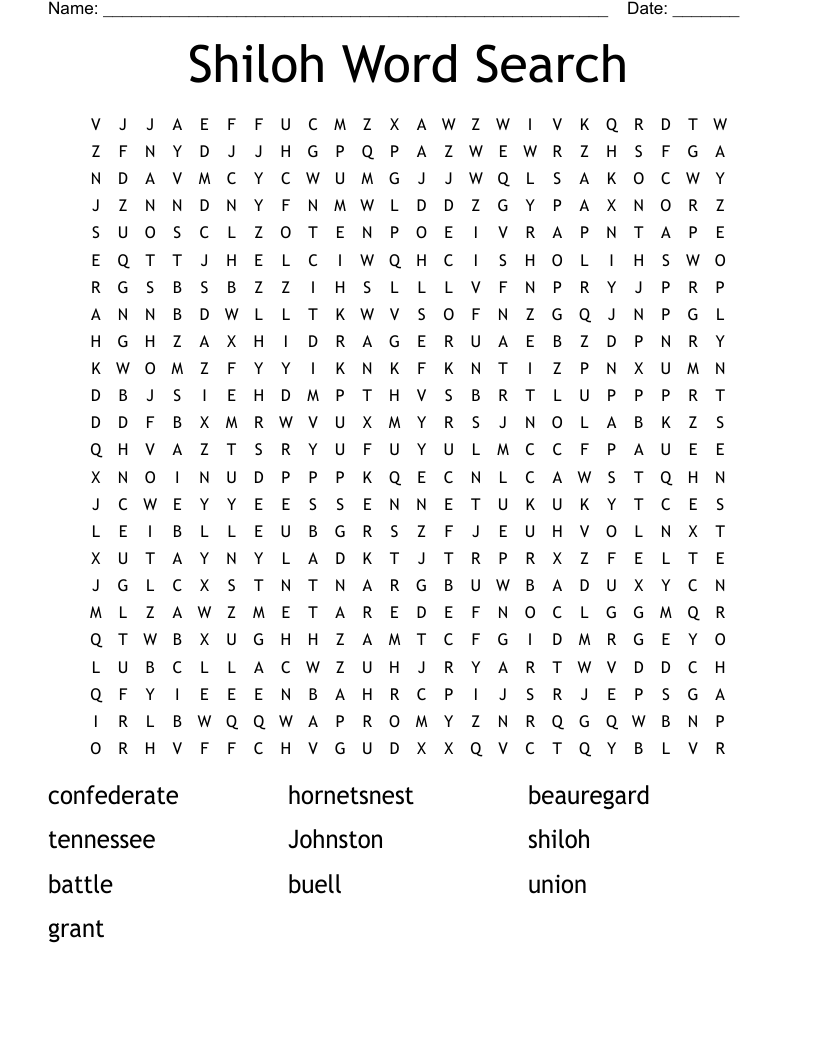 Shiloh Word Search