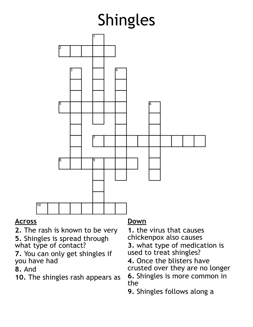 Shingles Crossword
