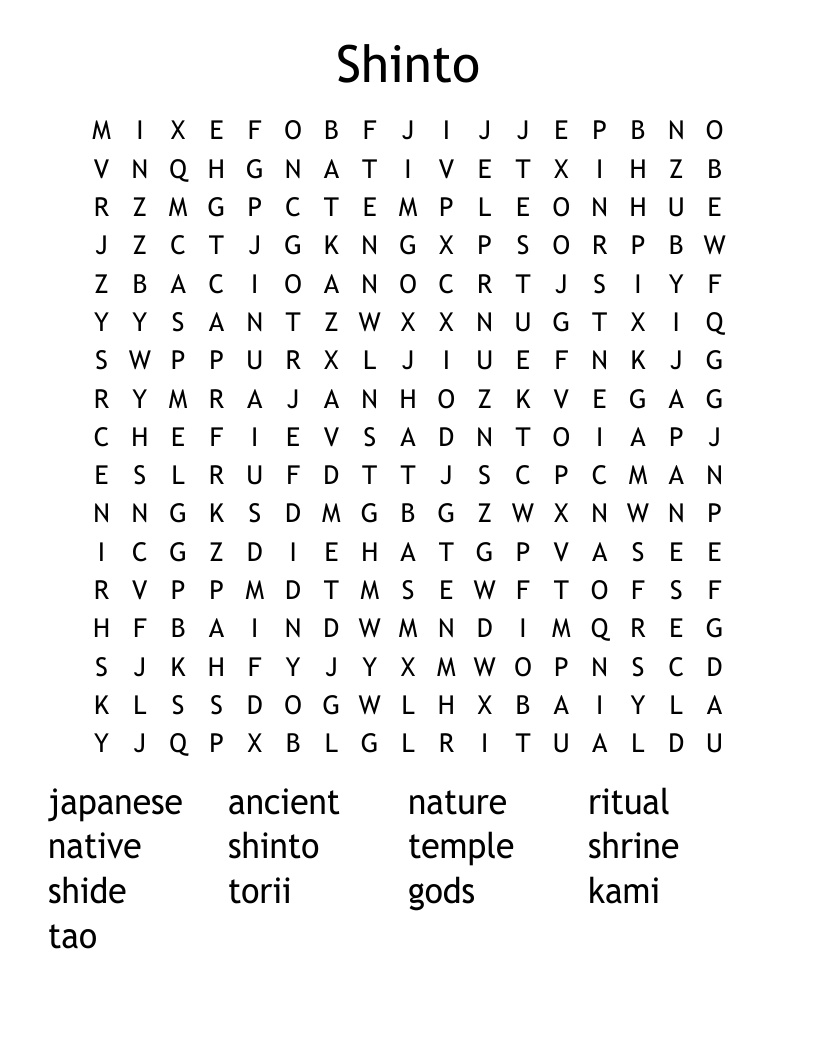 Shinto Word Search